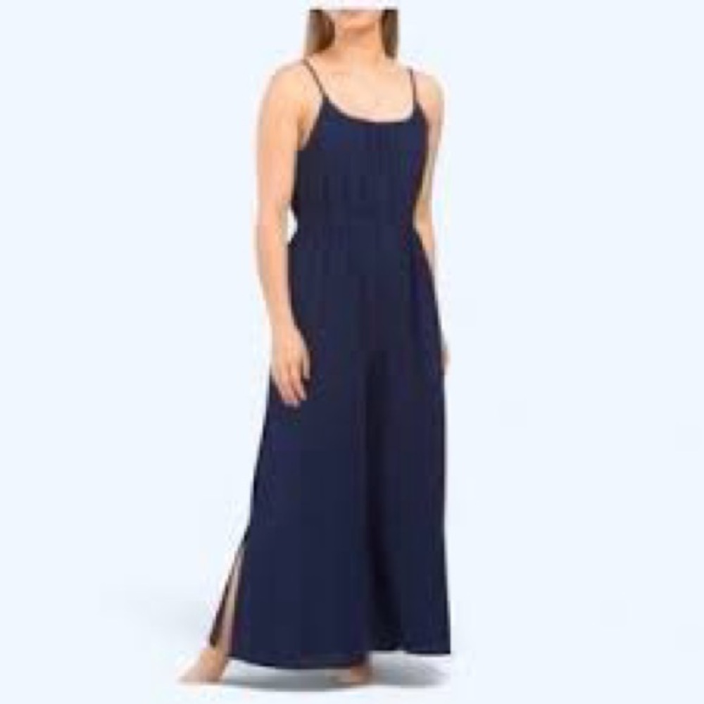 Haute Hippie Style Navy Linen Blend Jumpsuit
